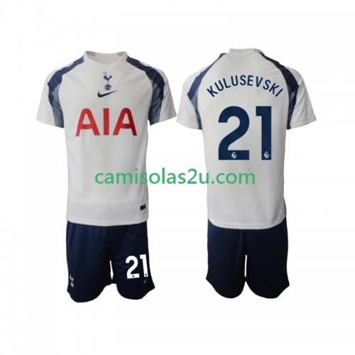 Camisolas de futebol Tottenham Hotspur Kulusevski 21 Criança Equipamento Principal 2025/26 Manga Curta Camisolas de futebol Tottenham Hotspur Kulusevski 21 Criança Equipamento Principal 2025/26 Manga Curta